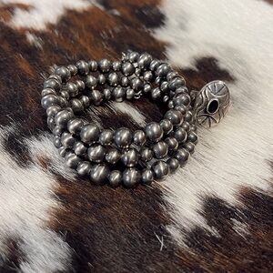 Navajo Style Pearl Wrap Bracelet & Sterling Silver/Onyx Ring Bundle!
